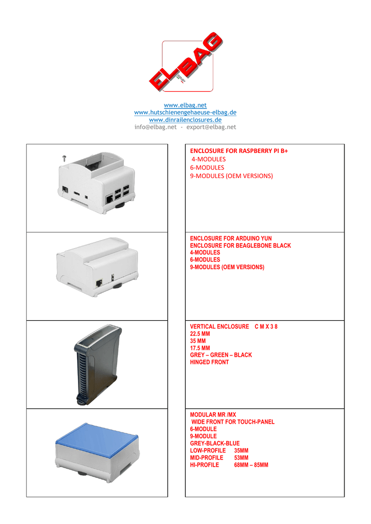 Contenitore modulo quadro per Arduino YUN con montaggio su barra DIN