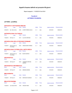 Appelli d`esame definiti nei prossimi 60 giorni