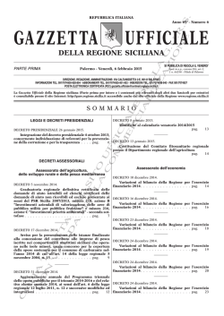 GAZZETTA UFFICIALE DELLA REGIONE SICILIANA – PARTE I n