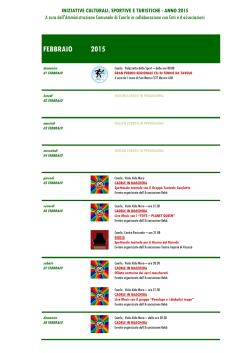 Iniziative culturali - sportive - turistiche