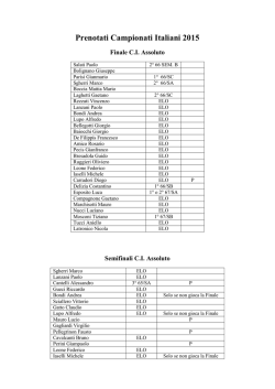 Prenotati Campionati Italiani 2015