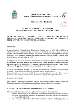 avviso di indagine contributi 2015 Partanna