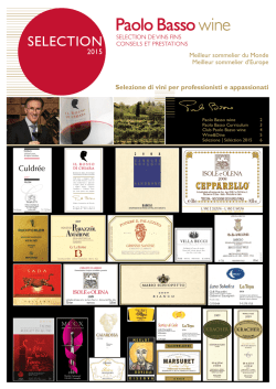 Catalogo Vini - Paolo Basso &ndash; Miglior Sommelier del mondo 2013