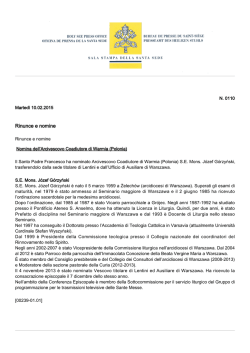 Rinunce e nomine