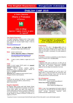 english camp 2015 - Associazione di volontariato Centro educativo
