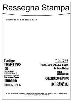 Scarica il fascicolo PDF della Rassegna Stampa di Marted&igrave; 10