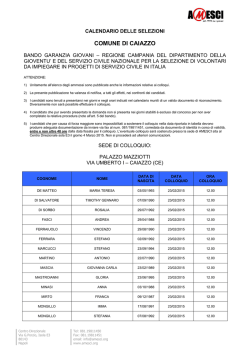 In allegato l`elenco degli ammessi al colloquio
