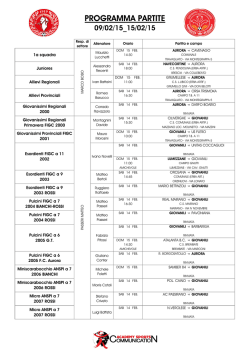 PROGRAMMA PARTITE - FC Aurora Travagliato