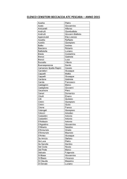 ELENCO CENSITORI BECCACCIA ATC PESCARA