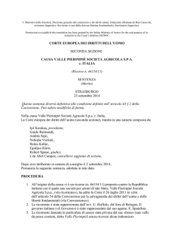 CEDU, sez. II, 23 settembre 2014, Valle Pierimpi&egrave; Societ&agrave;