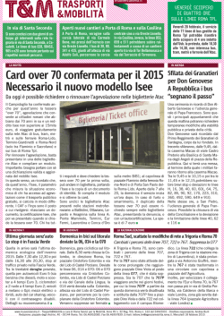 Card over 70 confermata per il 2015 Necessario