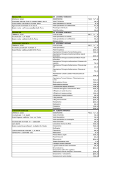 Listino prestazioni con sedi extra-aziendali e orari