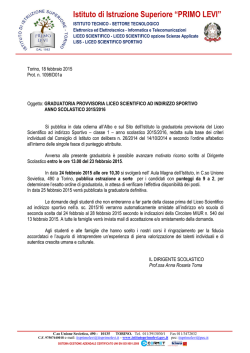 Circolare Graduatoria Provvisoria Liceo Scientifico