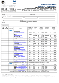 CORSI DI AGGIORNAMENTO Riccione, 8 – 9 maggio 2015