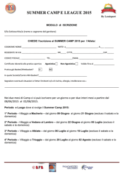 Modulo d`Iscrizione da inviare per e-mail