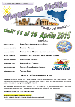 Viaggio in Sicilia - I VIAGGI DEL COCCHIERE