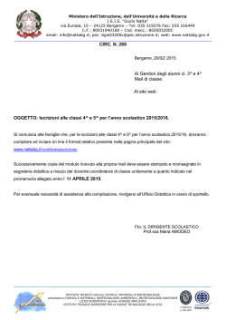 CIRCOLARE n - I.S.I.S. "Giulio Natta"