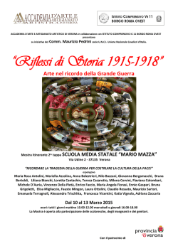 “Riflessi di Storia 1915-1918” Arte nel ricordo della