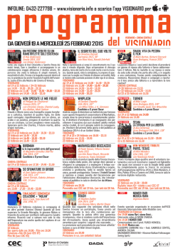 Calendario PDF delle proiezioni