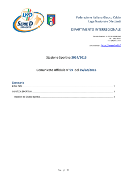 Comunicato Ufficiale