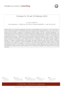 Circolare N. 29 del 25 Febbraio 2015