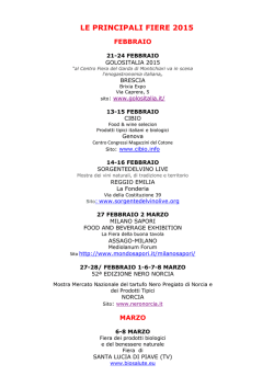LE PRINCIPALI FIERE 2015