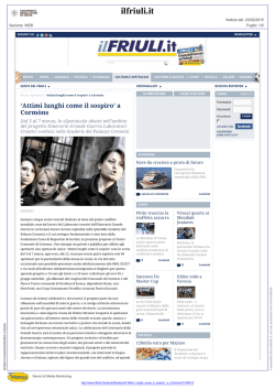 Il Friuli - `Attimi lunghi come il sospiro` a Corm&ograve;ns