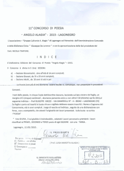 Concorso di Poesia "Angelo Alagia" - Lagonegro