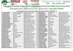consulta la lista di tutti i nostri candidati - cisl fp asl 2 savonese