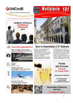 Notiziario 191 - UniCredit Circolo Udine Pordenone Gorizia