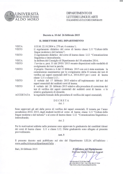 DECRETO N.10 per L11 e L12 - Università degli Studi di Bari