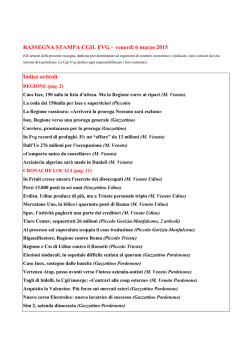 La rassegna di oggi