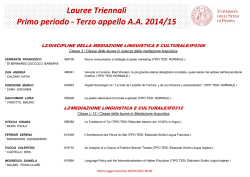 Corsi di laurea TRIENNALE - elenco