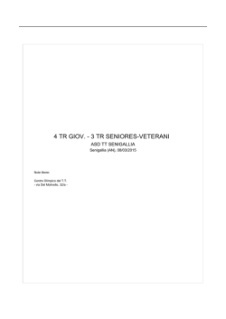 4TR GIOV. - 3TR SENIORES-VETERANI