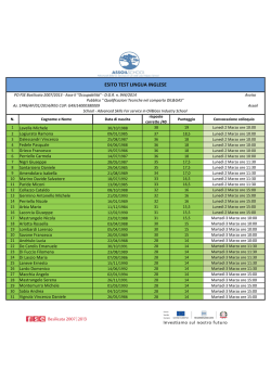 ESITO TEST LINGUA INGLESE