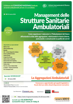 Le Aggregazioni Ambulatoriali - Istituto Internazionale di Ricerca