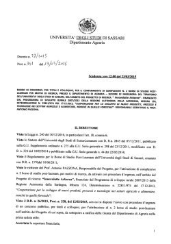 Bando - Università degli Studi di Sassari