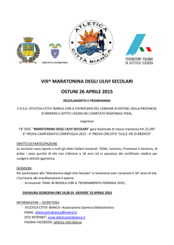 8^ Maratonina Ulivi secolari-Ostuni 26/04/15