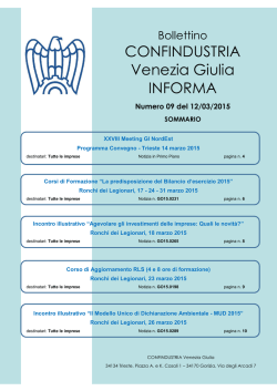 CONFINDUSTRIA Venezia Giulia INFORMA