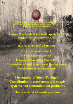 Locandina seminario Prof. Chambel - Scienze della terra