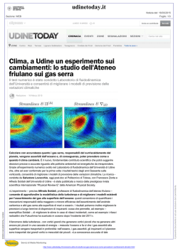 A Udine lo studio sui gas serra: ecco come prevedere i cambiamenti
