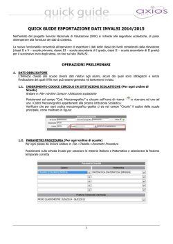QUICK GUIDE ESPORTAZIONE DATI INVALSI 2014