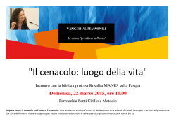 incontro con la biblista Rosalba MANES sulla Passqua