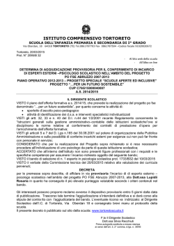 aggiudicazione PROVVISORIA psicologo POFSE