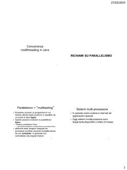 27/03/2015 1 Concorrenza multithreading in Java RICHIAMI SU