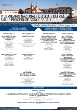 VENEZIA - Isola di San Servolo 22-23-24 maggio 2015