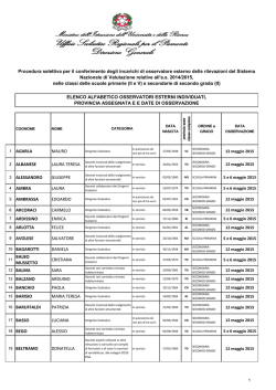 elenco aspiranti selezionati