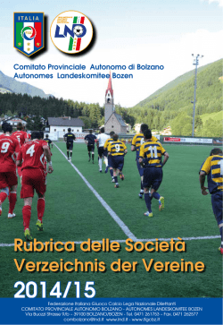 Rubrica delle Società Verzeichnis der Vereine