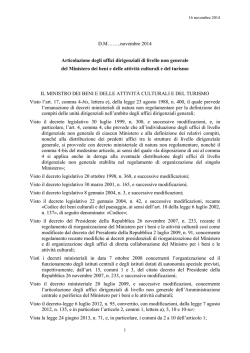 D.M&hellip;&hellip;..novembre 2014 Articolazione degli uffici