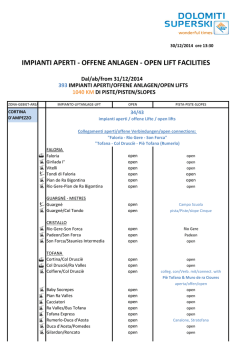 COMUNICATO DS impianti e piste aperti, dal